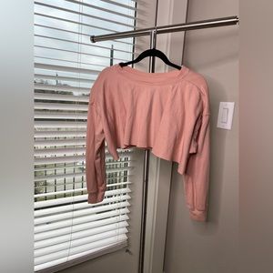Pink cropped ruffle Zara sweater